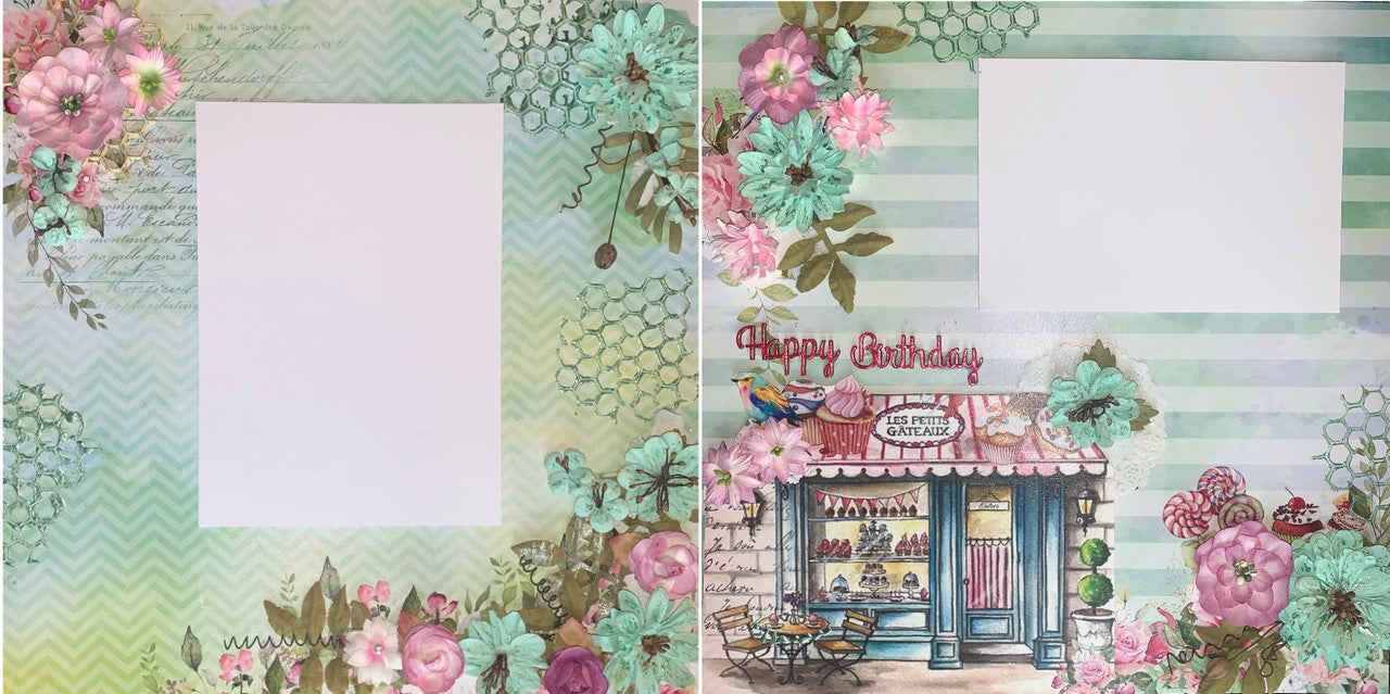 Gelukkige verjaardag zoete lekkernijen lay-out van 2 pagina's